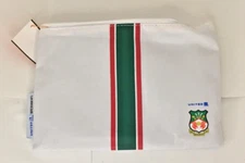 United Airlines Wrexham AFC White Amenity Kit Green Stripe Travel Pouch