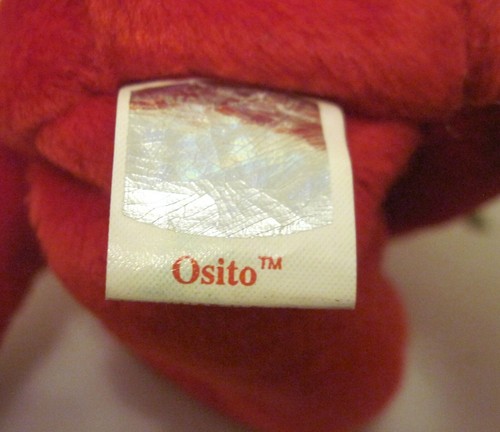 1999 TY BEANIE BABY OSITO BEAR WITH 2 TAG ERRORS - PE PELLETS - Picture 2 of 4