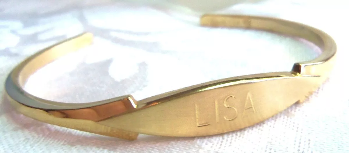 VINTAGE SPEIDEL USA LISA GOLDPLATED ID CUFF BRACELET ESTATE JEWELRY PRETTY