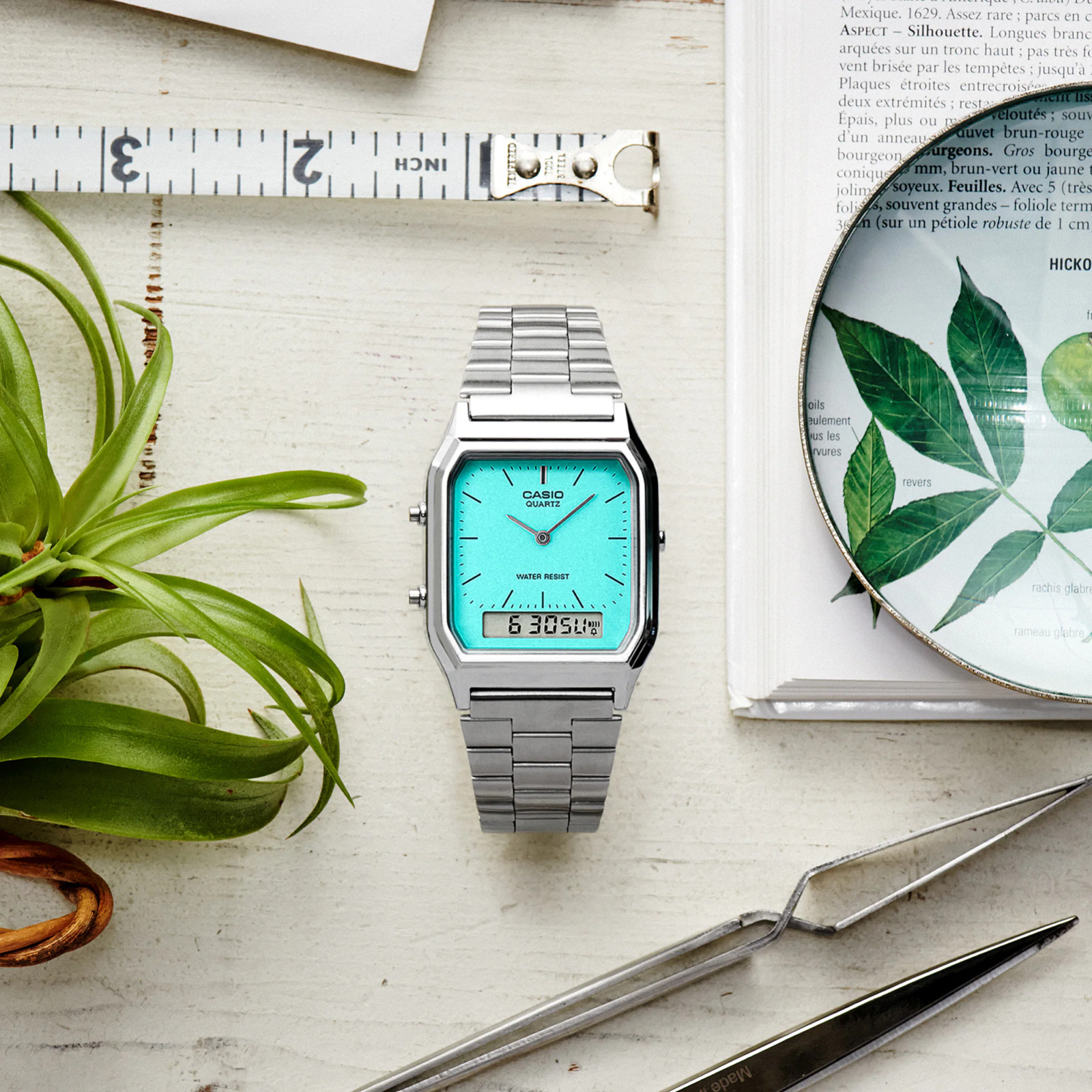 CASIO AQ-230A-2A2MQYES⎪AQ-230A-2A2⎪Vintage EDGY⎪PLATA⎪Casio TIFFANYl