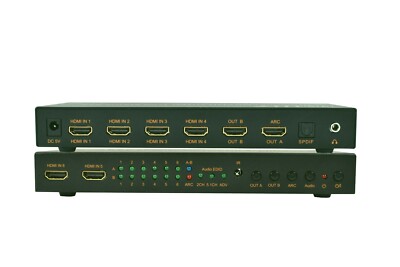 ViewHD Matrix Switch Variation: 4x2 / 6x2 with Optical and Analog Audio Outputs