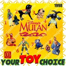 McDonald's 1998 MULAN Disney Movie CHINESE WARRIOR Girl Horse YOUR Toy CHOICE