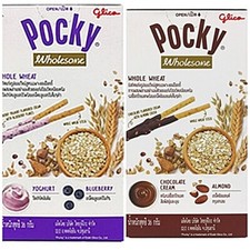 glico POCKY Chocolate + Blueberry Whole Wheat Biscuit Halal Stick Cream Snack