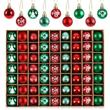 Christmas Baubles for Christmas Tree Decoration,63pcs 3cm Mini Christmas Tree...
