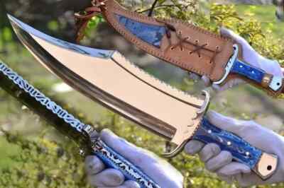 STUNNING CUSTOM HANDMADE D2 STEEL HUNTING SURVIVAL BOWIE KNIFE CAMPING KNIFE