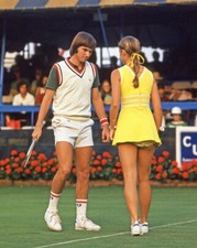 1974 Tennis Doubles JIMMY CONNORS and CHRIS EVERT Glossy 8x10 Photo Print Poster