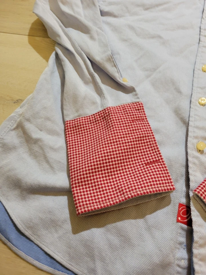 Mens Rufus Large blue Cotton dress Shirt made in USA 2705 - Image 4 of 4