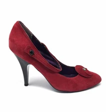 POETIC LICENCE Mary Jane Red Suede 4 inch Heel Pumps - size 8 1/2