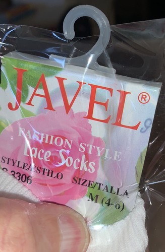 Sealed Javel Girl’s Size M (4-6) Lace Trim FANCY DRESS Anklet Socks 4 Pr White - Picture 6 of 6