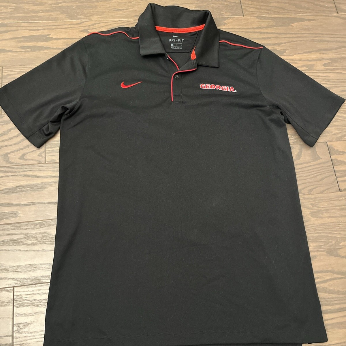 Georgia Bulldogs Polo Shirt Mens Medium Nike Dri fit Performance