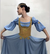 Professional Juliet or Pas De Trois Blue Ballet Chiffon Dance Dress Small Adult