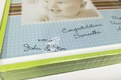 TWO'S COMPANY WHITE W/ BLUE 4"X6" PICTURE SIGNATURE PHOTO FRAME ANY OCCASSION - Picture 8 of 12