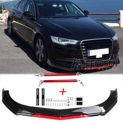 Für Audi A6 Avant A7 4g C7 C8 Glänz Vorne Stoßstange Front Spoiler Lippe Tuning
