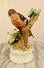 Porcelain Red Robin Flowered Dogwood Branch 6" Figurine w/Pedestal Base Vintage — photo 5