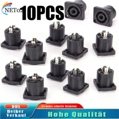 10 PCS Speakon kompatible Einbaubuchse 4-polig Speaker-Buchse Einbaukupplung
