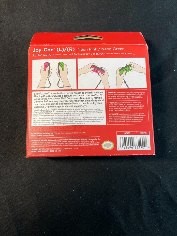 Nintendo Switch Pink Green Wireless Gaming JoyCon Controller eBay