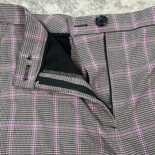 Nuevo Pantalón Halógeno Gris Rosa Cuadros Micro Pata de Gallo Acampanado Talla 14 - Imagen 11 de 11