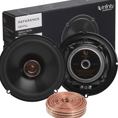 Infinity REF607FSL 6.5'' Coaxial Speakers 165W, 320WATTS Pair + 100 speaker wire