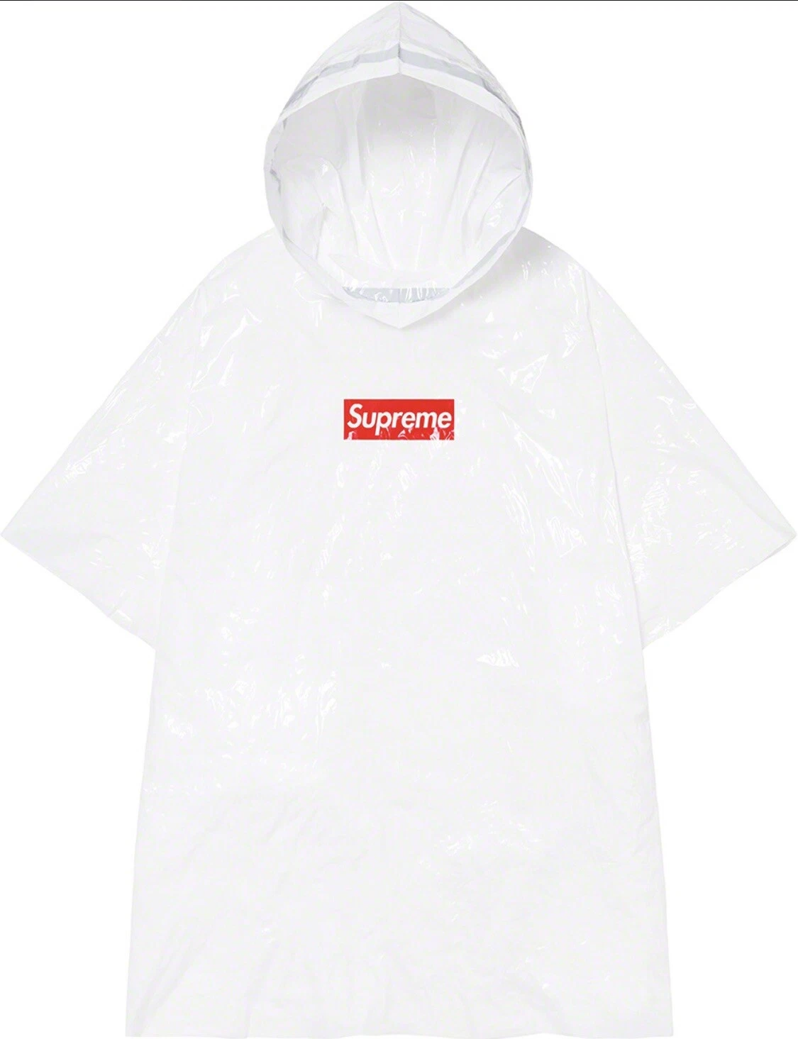 Supreme Ballpark Rain Poncho Box Logo Bianco Taglia Unica SS20A66 Autentico Nuovo