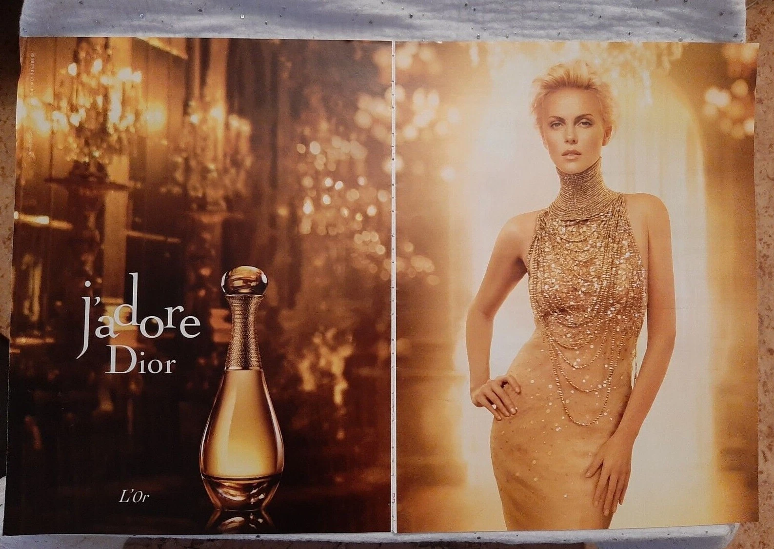 Publicité papier Parfum. Perfume Ad C. Dior J'adore l'or de 2013