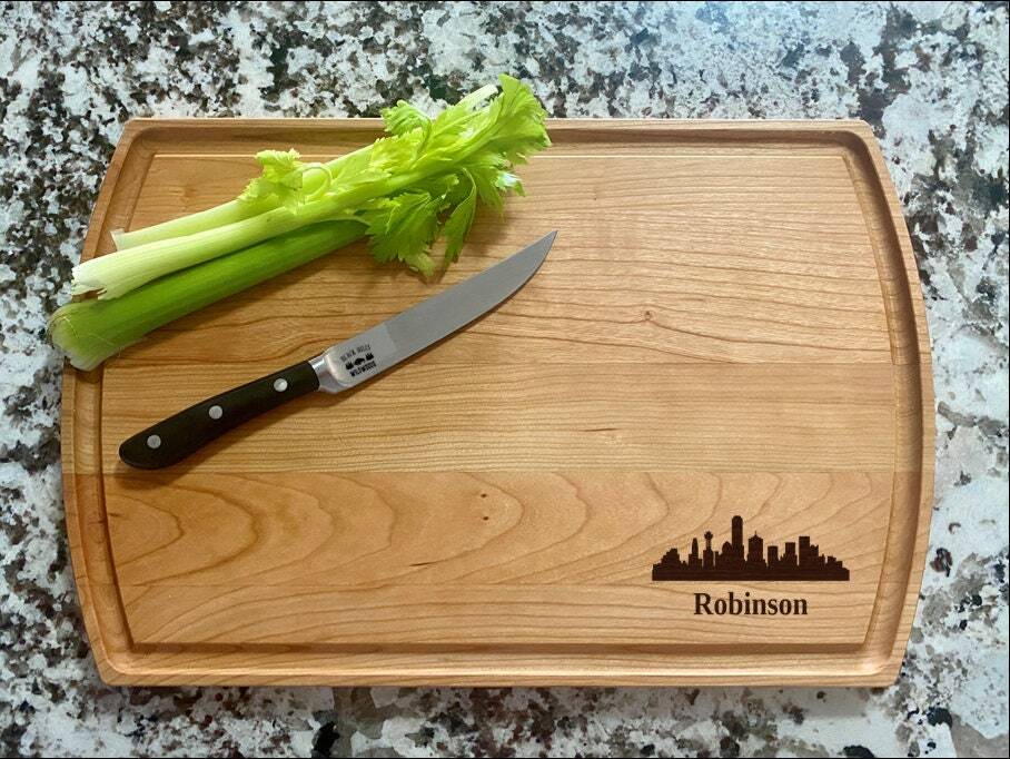 Dallas Cutting Board |  Dallas Skyline Charcuterie Board | Custom Serving Tray