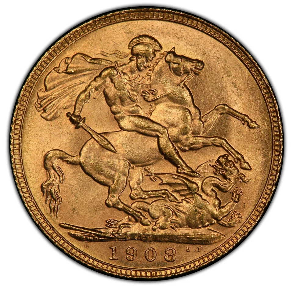 Australia - 1908-P - Sovereign - PCGS MS64 - VERY RARE - ONLY ONE FINER! - Image 2 of 4