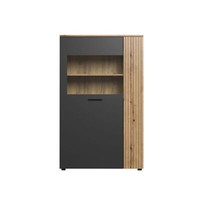 Trendteam Highboard Kommode Vitrinenschrank Esteban Anthrazit 90 X 146 X 42 Cm