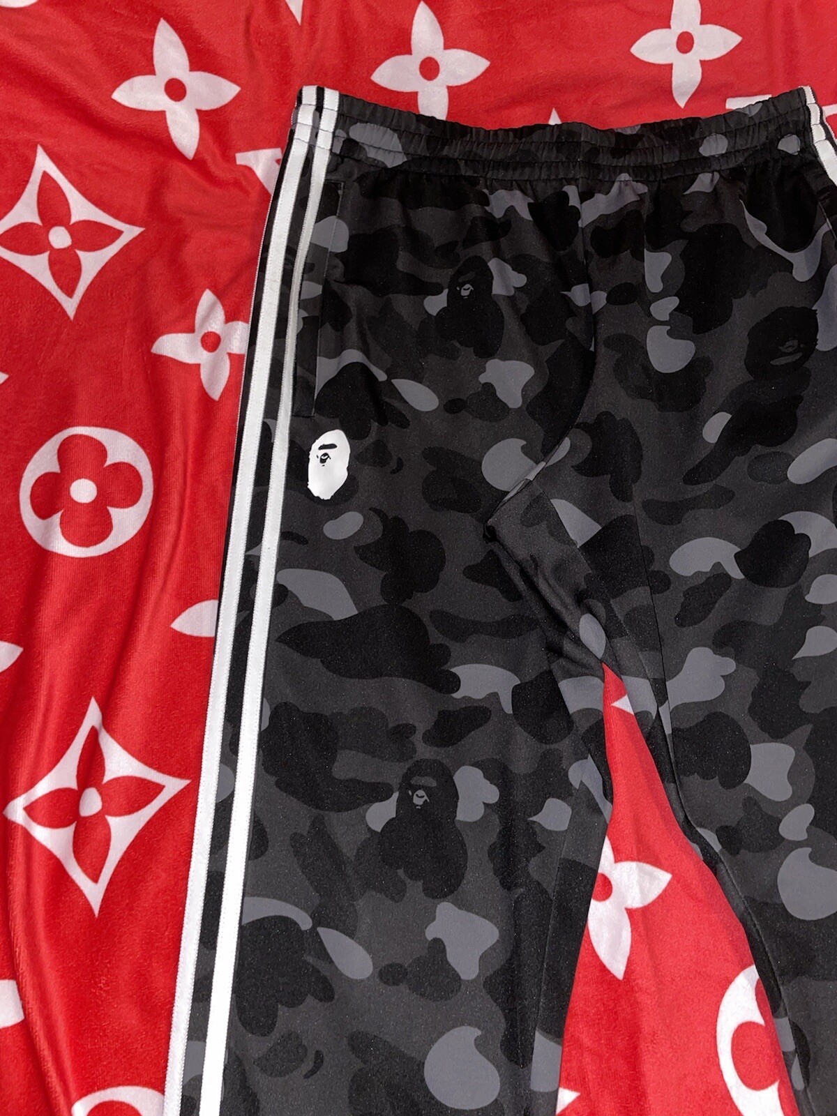 BAPE X adidas adicolor Track Pants Black Cinder Size L Large image 2