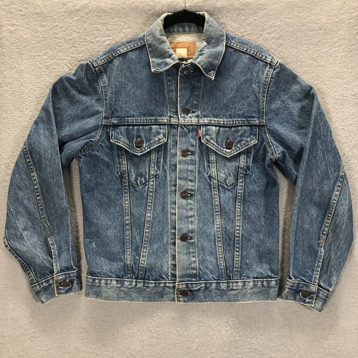 Vintage Levis Denim Jacket Made in USA Cotton Button Up Mens Size