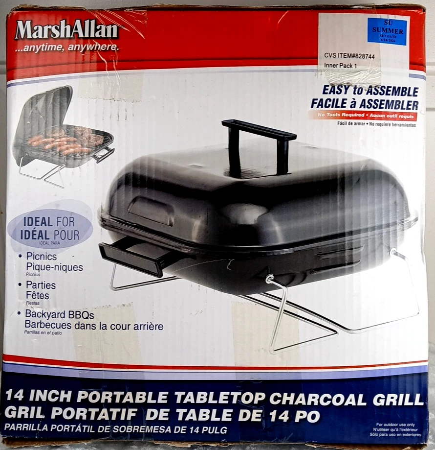 MarshAllan 14in Protable Tabletop Charcoal Grill Black - Image 3 of 4