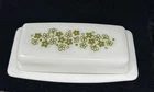 Vintage Pyrex Crazy Daisy Spring Blossom Butter Dish 72-B & Lid White Green MCM