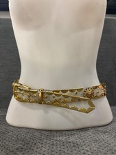 Vintage Transparent Gold Metal Lion Head Belt With Buckle Decorative Details