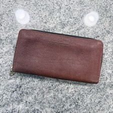 Brown Solid Zip-Around Long Wallet with Zipper Multiple Compartments Women