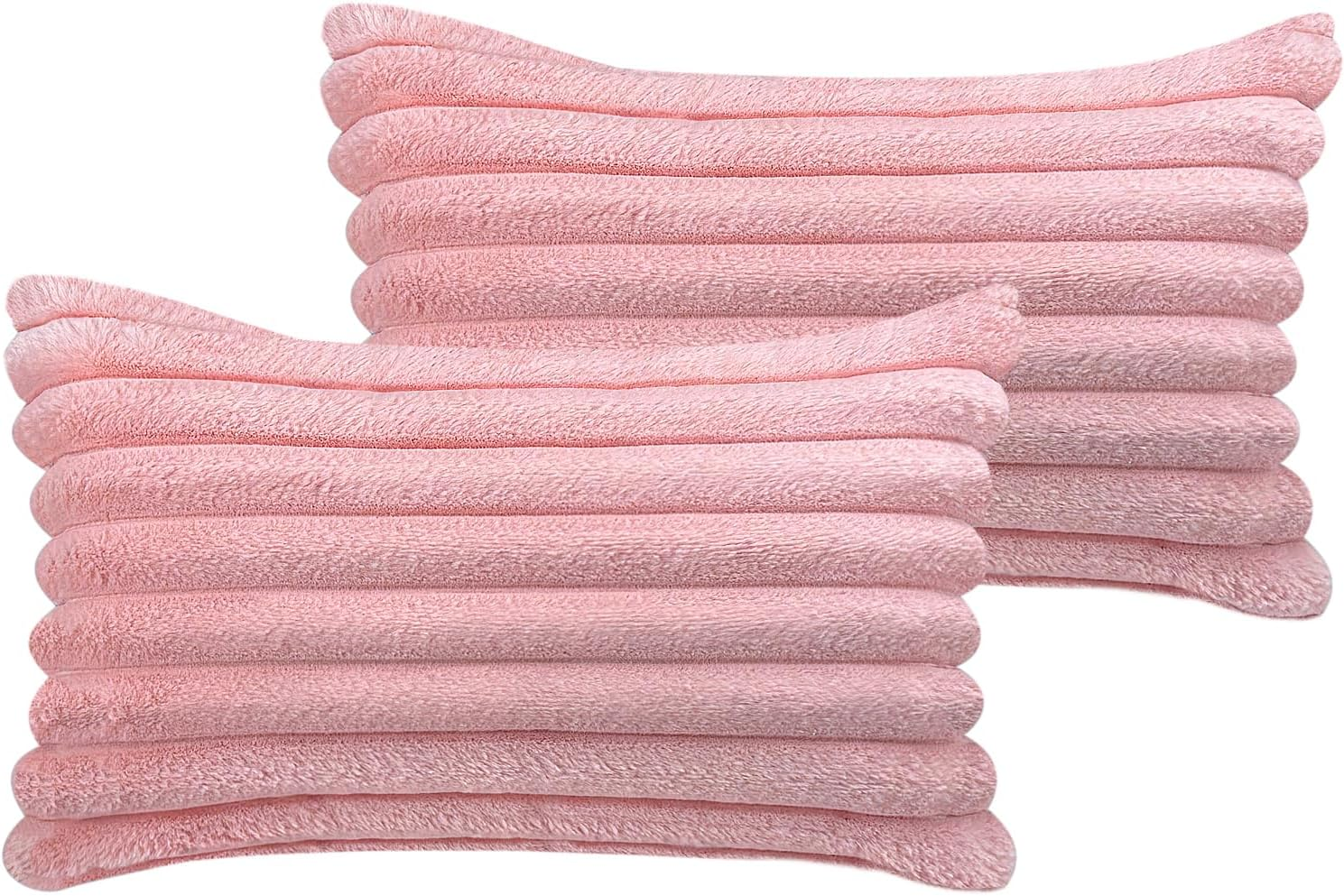 12X20 Throw Pillow Covers Set of 2, Decorative Faux Fur Covers for Bed, Couch So