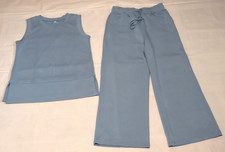 Womens sleeveless blue top  pants 2 pc. set size S
