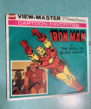 VIEW MASTERS REELS, IRON MAN, SPIDERMAN, HULK, BATMAN