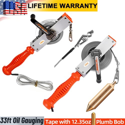 #ad Oil Tank Gauging Tape Stainless with 12.35oz Plumb Bob Oil Tank Measuring Tool $49.99