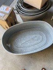 Alte  Zinkwanne Oval  Pflanzkübel  85 Liter  dicht   Zink mit Ausguss