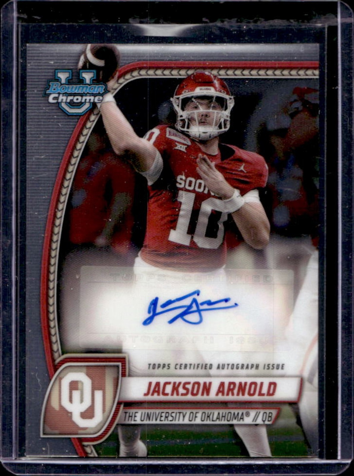 2024 Bowman Chrome U Jackson Arnold Prospect Auto #PA-JAR Sooners