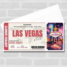 Las Vegas Boarding Pass Personalised Gift Voucher Surprise Trip Holiday Ticket