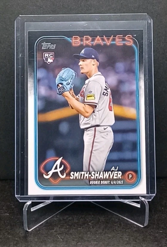 2024 Topps Update Series #US316 & #SMLB-75 Insert AJ Smith-Shawver RC Lot Braves - Image 2 of 4