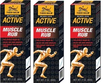 3 Pack Tiger Balm Active Muscle Rub Non Greasy Pain Relief Cream 2 Oz ( 60g )