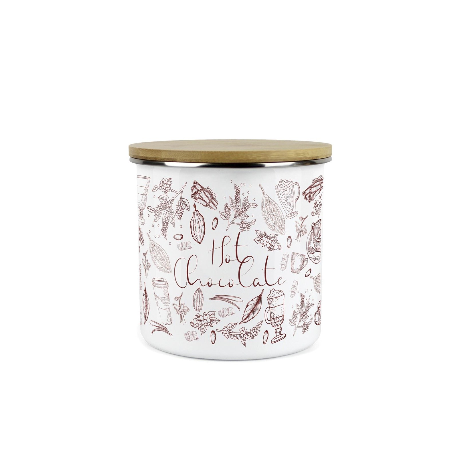 Rustic Hot Chocolate Canister - Medium Storage Jar - Vintage Style Kitchen Gifts