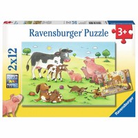 Ravensburger Puzzle GlüCkliche Tierfamilien Kinderpuzzle Puzzlespiel 12 Teile