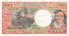 French POLYNESIA  I.E.O.M  1000 Francs 1992