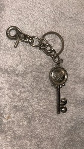 Vintage Nina Ricci Crystal Key Keychain Silver Tone Designer Bag Charm Y2K