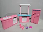 Vintage 1993 Arco BARBIE KITCHEN SET Sink, Stove, Fridge Mattel furniture dishes