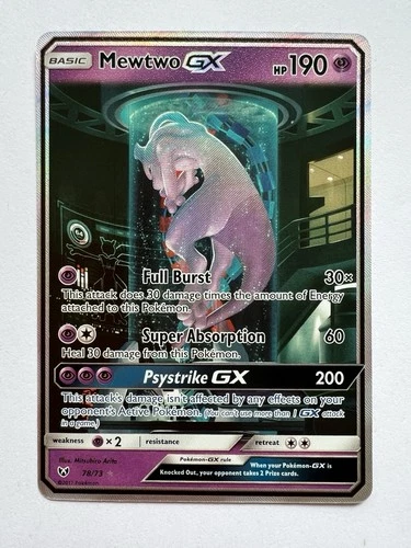 New ListingPokémon TCG Mewtwo GX Secret Rare Shining Legends Card 78/73 Near Mint Condition