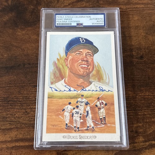 Duke Snider Autographed Perez Steele Celebration PSA Slabbed HOF Dodgers Signed