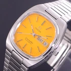 VINTAGE OMEGA SEAMASTER AUTOMATIC YELLOW DIAL DAY/DATE DRESS MEN'S WATCH